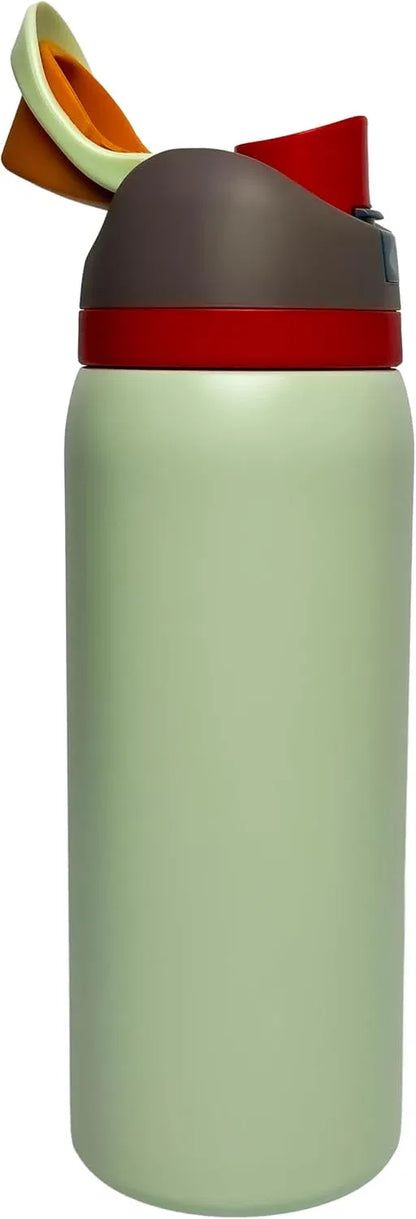 32oz Sip Spouted Insulated Stainless Steel Water Bottle with Straw for Sports, Travel, and School (Minty Green)