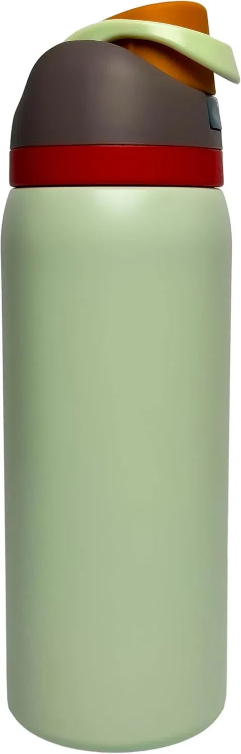 32oz Sip Spouted Insulated Stainless Steel Water Bottle with Straw for Sports, Travel, and School (Minty Green)