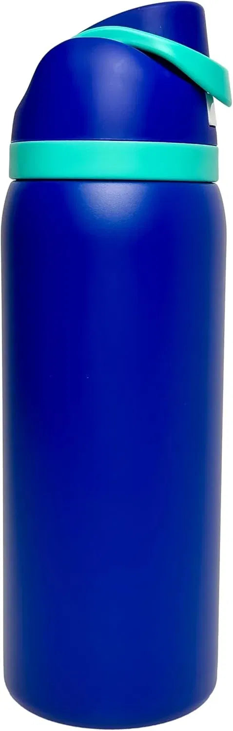 32oz Sip Spouted Insulated Stainless Steel Water Bottle with Straw for Sports, Travel, and School (Raindrop Blue)